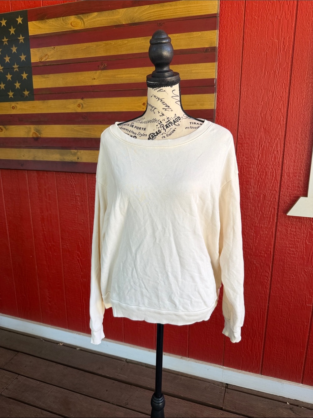 Classic Cream Women's Boatneck Sweater - Picture 2 of 3
